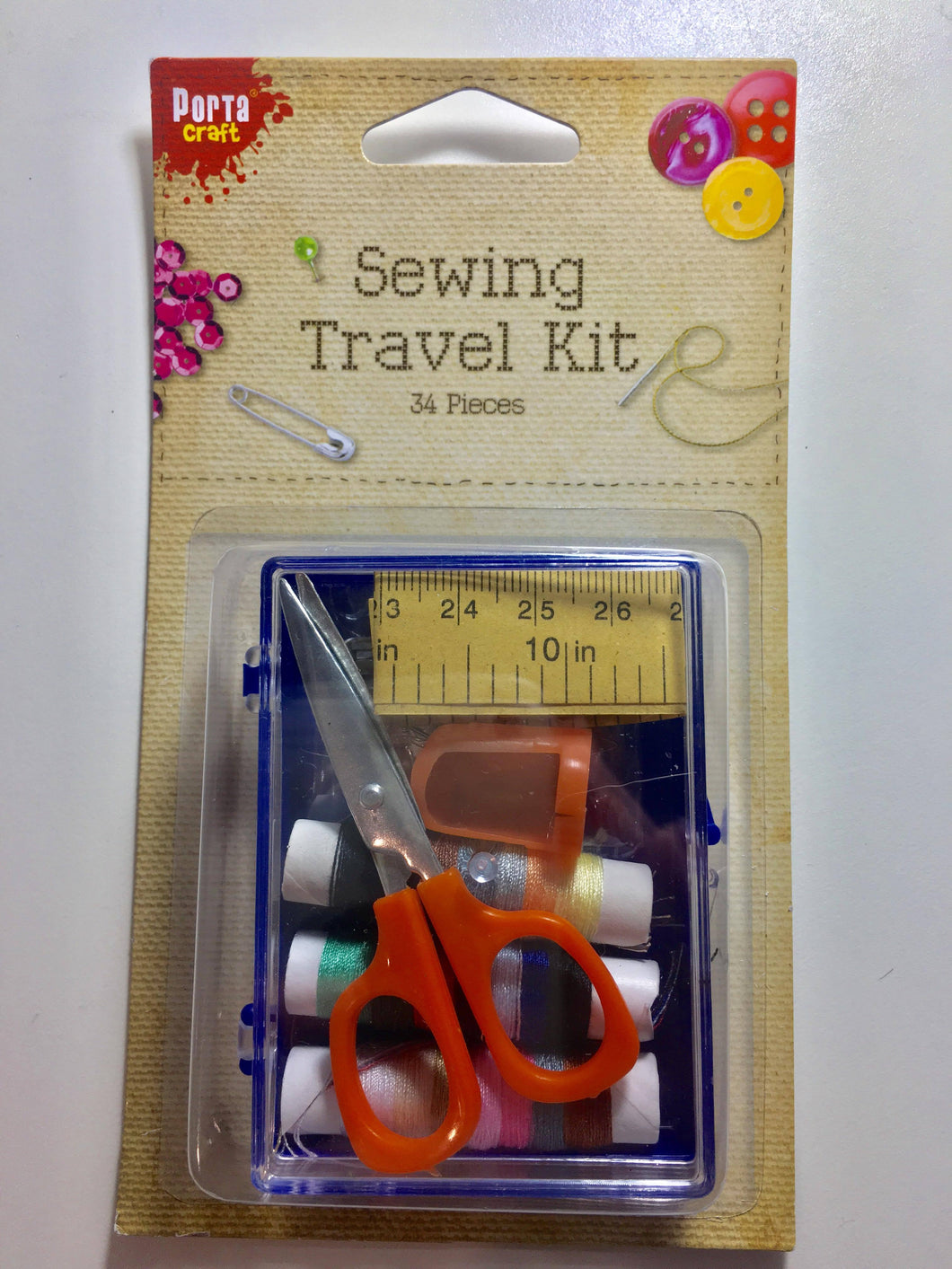 Sewing Travel Kit, 34 pieces