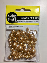 Load image into Gallery viewer, Glass Pearl Beads, 49 pieces, Assorted Size Bag
